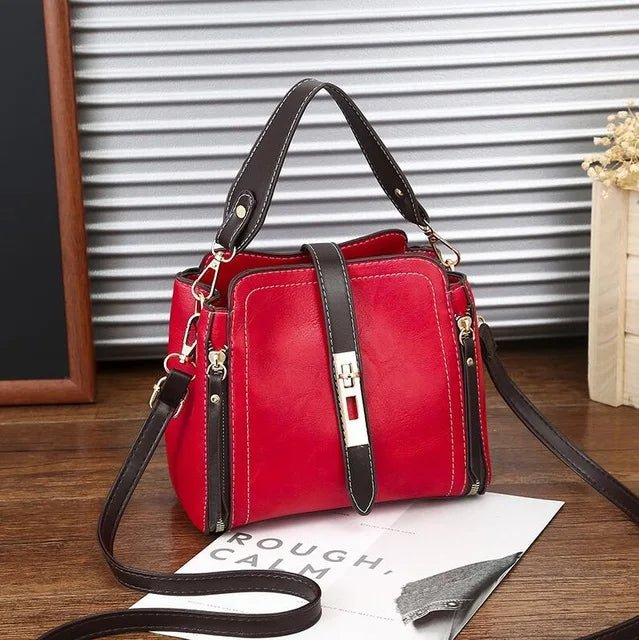 Bolsa Feminina Veluna Emília em Couro PU com Alça de Ombro e Compartimentos feminina - Bolsa Emília elegante | Veluna