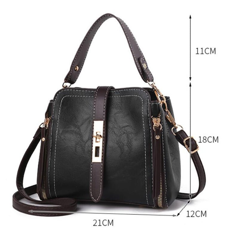 Bolsa Feminina Veluna Emília em Couro PU com Alça de Ombro e Compartimentos feminina - Bolsa Emília elegante | Veluna