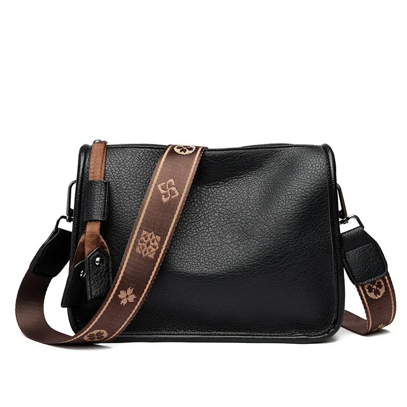 Bolsa Transversal Couro Veluna Stabia feminina - Bolsa Leg Stabia elegante | Veluna