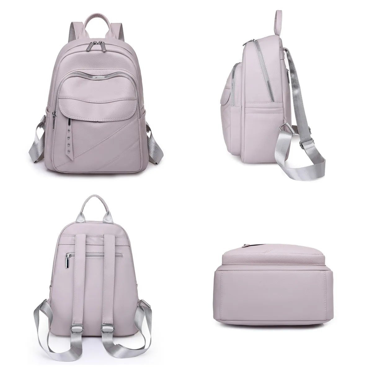 Mochila Couro Veluna Montese feminina - Mochila Montese elegante | Veluna
