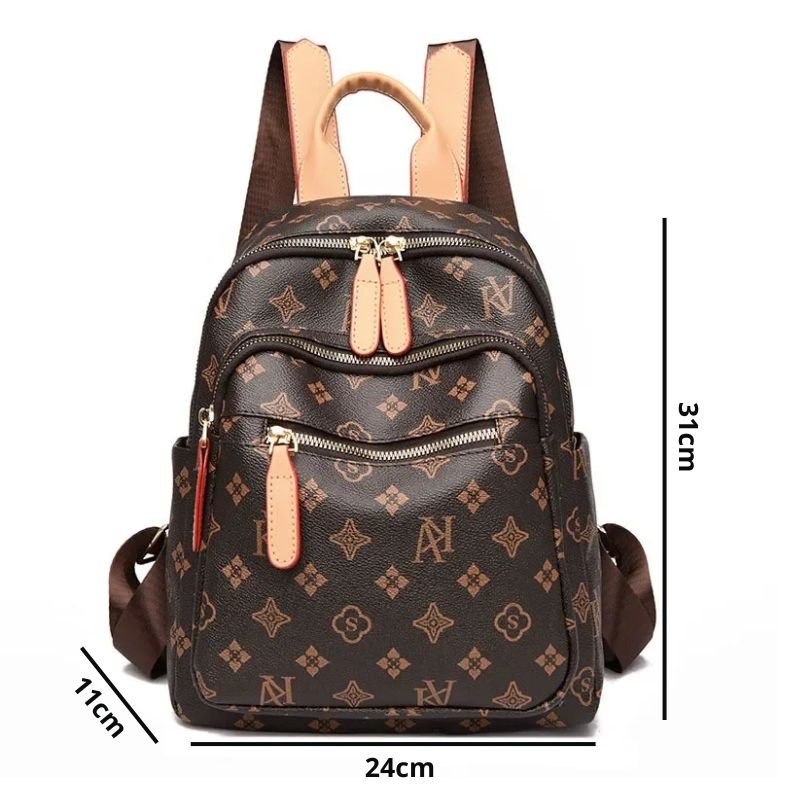 Mochila Couro Veluna Siracusa feminina - Mochila Siracusa elegante | Veluna