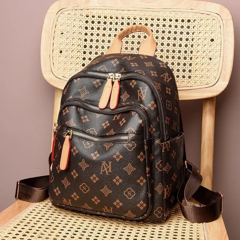 Mochila Couro Veluna Siracusa feminina - Mochila Siracusa elegante | Veluna