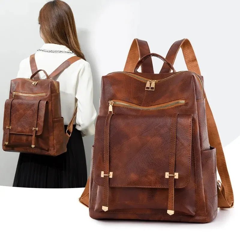 Mochila Feminina de Couro Córsega feminina - Mochila Córsega elegante | Veluna