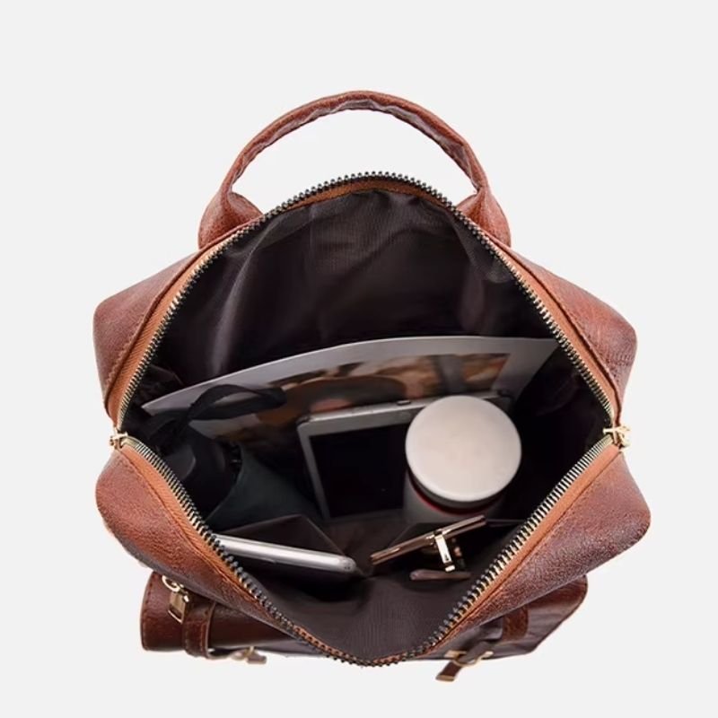 Mochila Feminina de Couro Córsega feminina - Mochila Córsega elegante | Veluna