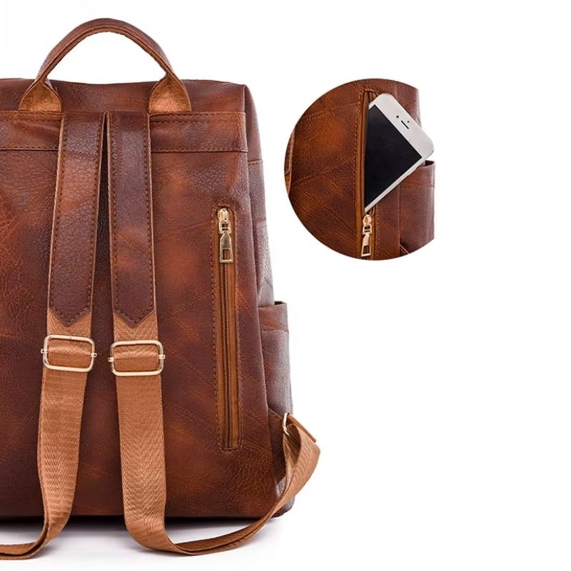 Mochila Feminina de Couro Córsega feminina - Mochila Córsega elegante | Veluna