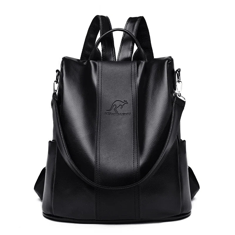 Mochila Feminina Veluna Altamura em Couro PU Vintage com Compartimentos feminina - Mochila Altamura elegante | Veluna