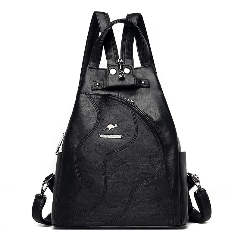 Mochila Feminina Veluna Varese em Couro PU com Zíper e Compartimentos feminina - Mochila Varese elegante | Veluna