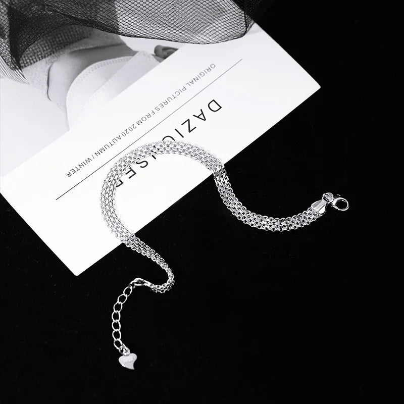 Pulseira Prata Esterlina 925 Clássica Ajustável feminina - Pulseira Clássica Ajustável elegante | Veluna