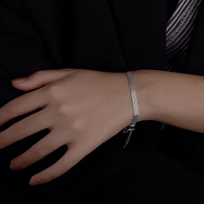 Pulseira Prata Esterlina 925 Clássica Ajustável feminina - Pulseira Clássica Ajustável elegante | Veluna