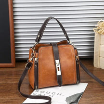 Bolsa Feminina Veluna Emília em Couro PU com Alça de Ombro e Compartimentos feminina - Bolsa Emília elegante | Veluna