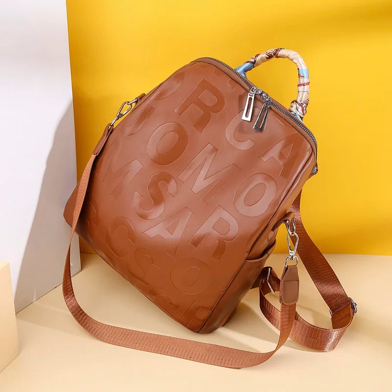 Mochila Couro Veluna Grosseto feminina - Mochila Grosseto elegante | Veluna