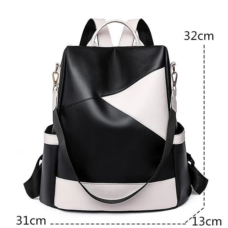 Mochila Couro Veluna Potenza feminina - Mochila Potenza elegante | Veluna