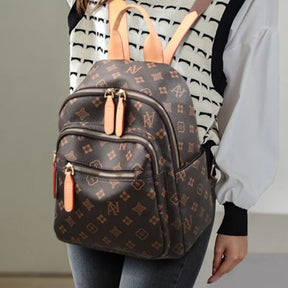 Mochila Couro Veluna Siracusa feminina - Mochila Siracusa elegante | Veluna