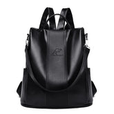 Mochila Feminina Veluna Altamura em Couro PU Vintage com Compartimentos feminina - Mochila Altamura elegante | Veluna