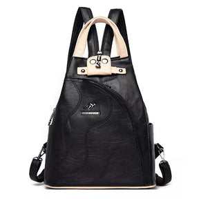 Mochila Feminina Veluna Varese em Couro PU com Zíper e Compartimentos feminina - Mochila Varese elegante | Veluna