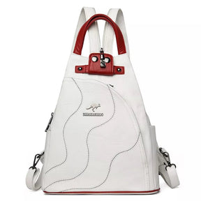 Mochila Feminina Veluna Varese em Couro PU com Zíper e Compartimentos feminina - Mochila Varese elegante | Veluna