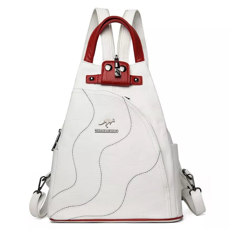 Mochila Feminina Veluna Varese em Couro PU com Zíper e Compartimentos feminina - Mochila Varese elegante | Veluna