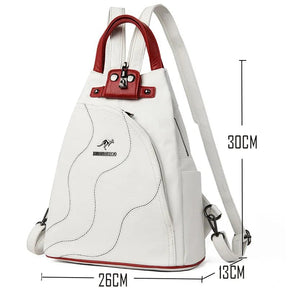 Mochila Feminina Veluna Varese em Couro PU com Zíper e Compartimentos feminina - Mochila Varese elegante | Veluna