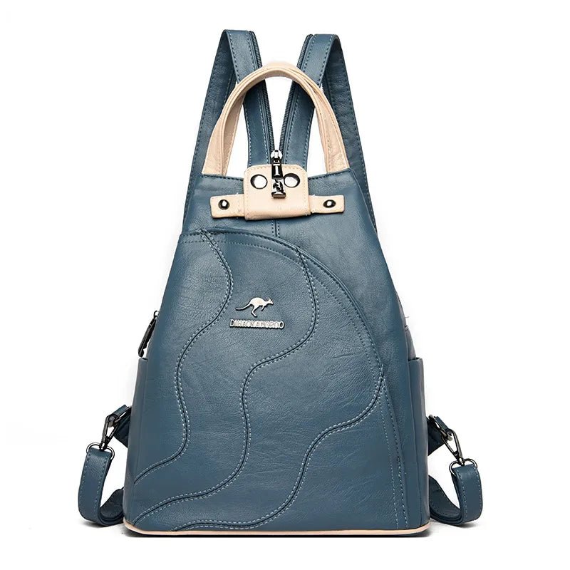 Mochila Feminina Veluna Varese em Couro PU com Zíper e Compartimentos feminina - Mochila Varese elegante | Veluna