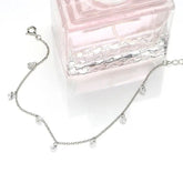 Pulseira Feminina Prata 925 com Gotas de Cristal Delicada e Elegante feminina - Pulseira Gotas de Cristal elegante | Veluna