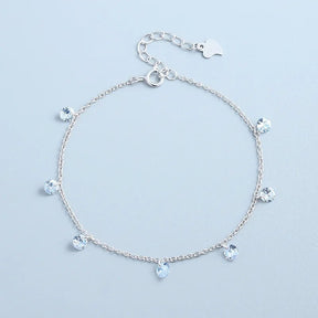 Pulseira Feminina Prata 925 com Gotas de Cristal Delicada e Elegante feminina - Pulseira Gotas de Cristal elegante | Veluna