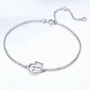 Pulseira Feminina Prata 925 com Pingente de Gatinho Delicada e Elegante feminina - Pulseira Pingente de Gatinho elegante | Veluna