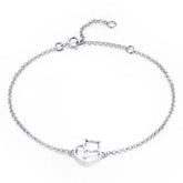 Pulseira Feminina Prata 925 com Pingente de Gatinho Delicada e Elegante feminina - Pulseira Pingente de Gatinho elegante | Veluna