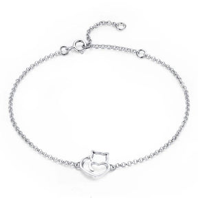 Pulseira Feminina Prata 925 com Pingente de Gatinho Delicada e Elegante feminina - Pulseira Pingente de Gatinho elegante | Veluna