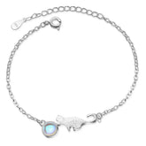Pulseira Feminina Prata 925 com Pingente de Gatinho e Gota Delicada e Elegante feminina - Pulseira Gatinho mais Gota elegante | Veluna