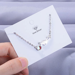 Pulseira Feminina Prata 925 com Pingente de Gatinho e Gota Delicada e Elegante feminina - Pulseira Gatinho mais Gota elegante | Veluna