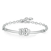Pulseira Prata Esterlina 925 2 Gatinhos mais Pingente Coração feminina - Pulseira Pingente Coração elegante | Veluna