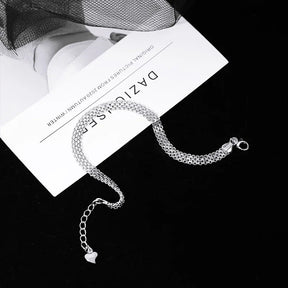 Pulseira Prata Esterlina 925 Clássica Ajustável feminina - Pulseira Clássica Ajustável elegante | Veluna