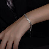 Pulseira Prata Esterlina 925 Clássica Ajustável feminina - Pulseira Clássica Ajustável elegante | Veluna